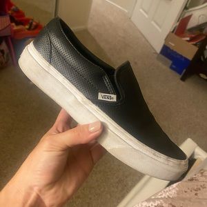 Leather slip on vans
